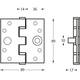 SKG3 Kogellagerscharnier recht 3,5" (89x89x3mm) inclusief schroeven 4,5x45mm rvs