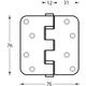 Kogellagerscharnier afgerond 3" (76x76x2,5mm) rvs