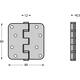 Kogellagerscharnier afgerond 3.5" (89x89x2,5mm) CE rvs