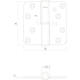 Kogelstiftpaumelle DIN links afgerond 3,5" (89x89x3mm) CE rvs