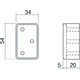 Opvulblok 20 mm kierstandhouder voor opdek raam of deur met bevestiging rvs