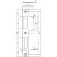 Sluitplaat 192x25x1,5mm tbv 72pc SKG sluitkom 950803 DIN links rvs