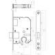 Woningbouw cilinder kastslot 55mm, voorplaat afgerond wit gelakt, 20x174, doorn 50mm incl. sluitplaat