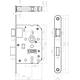 Woningbouw klavier dag- en nachtslot 55mm, voorplaat afgerond rvs, 20x174, doorn 50mm incl. sluitplaat en 2 sleutels