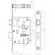 Woningbouw klavier dag- en nachtslot 55mm, voorplaat afgerond zwart gelakt, 20x174, doorn 50mm incl. sluitplaat en 2 sleutels