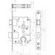 Woningbouw cilinder dag- en nachtslot 55mm, voorplaat afgerond zwart gelakt, 20x174, doorn 50mm incl. sluitplaat