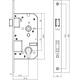 SKG2 veiligheidscilinderslot 72mm, rvs voorplaat rechthoekig 25x238