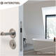 Woningbouw magneet badkamer/toilet slot 63/8mm, voorplaat afgerond rvs, 20x174, doorn 50mm incl. sluitplaat/kom