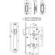 Woningbouw magneet badkamer/toilet slot 63/8mm, voorplaat afgerond rvs, 20x174, doorn 50mm incl. sluitplaat/kom