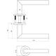Deurkruk Q 01 op rozet verdekt ø52x6mm rvs