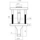 WC-sluiting verdekt 53x53x6mm met stift 6-8mm PVD brons