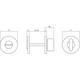 Olivari wc-sluiting Link 6mm stift, rond 51x5mm Nikkel mat titaan PVD