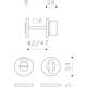 Olivari wc-sluiting Link 6mm stift, rond 51x5mm met venster opschroevend Chroom mat