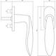 Olivari raamkruk Onda + ovaal rozet 71x32x5mm, stift 7x42mm Messing titaan PVD