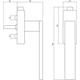 Olivari raamkruk afsluitbaar Diana/Total + rechthoekig rozet 86x32x18mm, stift 7x42mm Antraciet mat titaan PVD