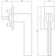 Olivari raamkruk Trend + rechthoekig rozet 71x32x5mm, stift 7x42mm Chroom