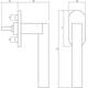 Olivari raamkruk Euclide + rechthoekig rozet 71x32x5mm, stift 7x42mm Chroom