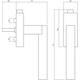 Olivari raamkruk afsluitbaar Euclide Q + rechthoekig rozet 86x32x18mm, stift 7x42mm Chroom mat