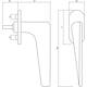 Olivari raamkruk Twist + ovaal rozet 71x32x5mm, stift 7x42mm Chroom mat