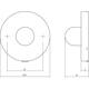 Deurbuffer wandbevestiging RVS rond 53x8mm click rozet met zwart rubber dop 20mm ter bescherming van de deurkruk. Montage op deurkrukhoogte.