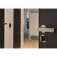 Olivari deurkruk Link + ronde geveerde rozet 51x5mm met nokken en doorgaande bevestiging Antraciet mat titaan PVD
