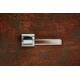 Olivari deurkruk Ice Cube + vierkant geveerde rozet 51x5mm met nokken en doorgaande bevestiging Chroom mat/transparant