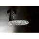 Olivari deurkruk Crystal Diamond + rond geveerde rozet 51x5mm Antraciet mat titaan PVD + diamond
