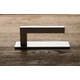 Olivari Deurkruk ABC + rechthoekig geveerd schild 162x51mm met doorgaande bevestiging RVS mat titaan PVD