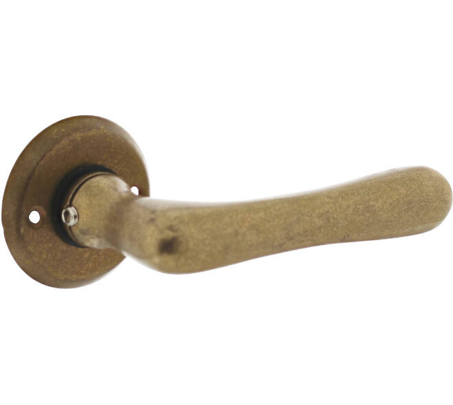 Deurkruk Trento met rozet ø50x5mm messing getrommeld