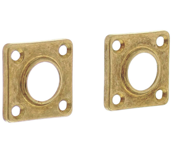 Rozetten 38x38x5mm messing getrommeld