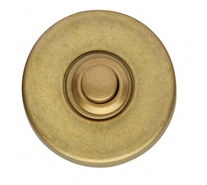 Deurbel rond ø49x7mm verdekt messing getrommeld