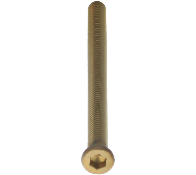 Bout 6-kant M6x84mm tbv SKG3 rozetten voor deurdikte 71-73mm PVD messing getrommeld