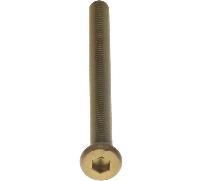 Bout 6-kant M6x80mm tbv SKG3 schilden voor deurdikte 65-69mm PVD messing getrommeld