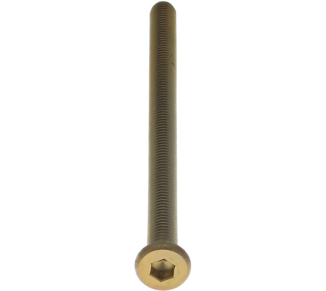 Bout 6-kant M6x100mm tbv SKG3 schilden voor deurdikte 85-89mm PVD messing getrommeld