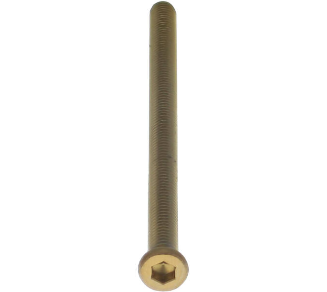 Bout 6-kant M6x100mm tbv SKG3 rozetten voor deurdikte 87-89mm PVD messing getrommeld