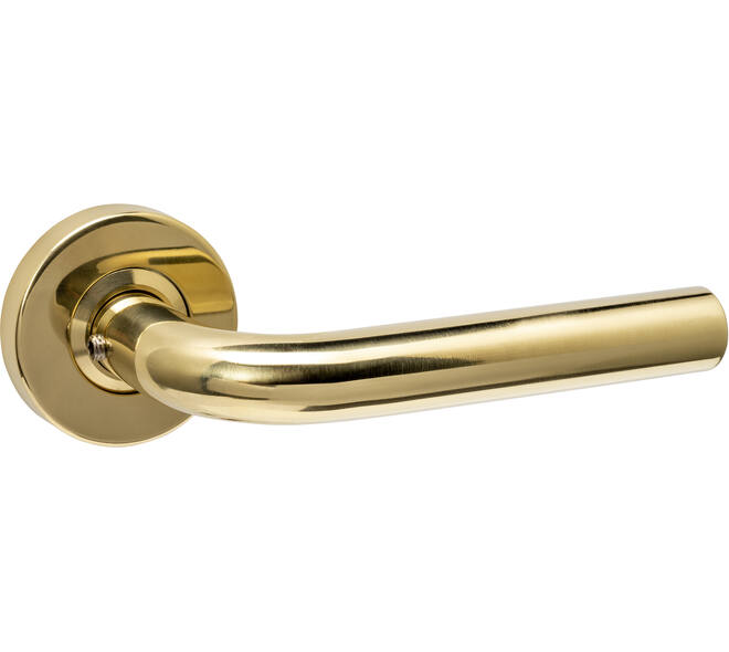 Deurkruk Luzern op rozet verdekt ø53x10mm PVD messingkleur