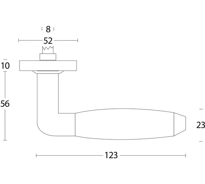 Gatdeel Combinatie op rozet verdekt ø53x10mm PVD messingkleur/zwart