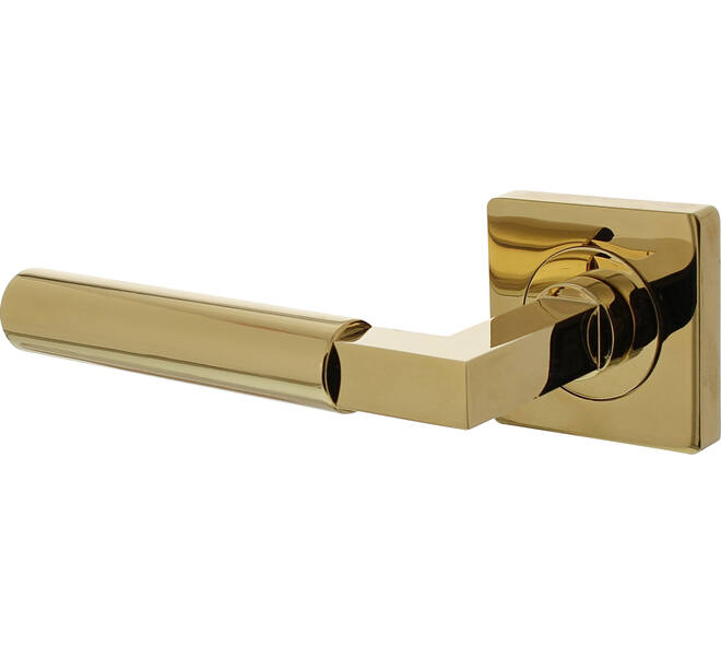 Gatdeel links Baustil op rozet verdekt 55x55x10mm met nokken PVD messingkleur