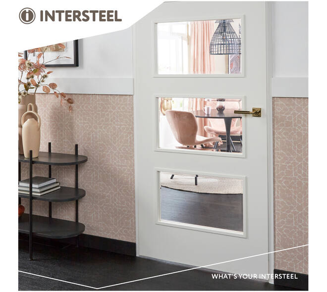 Deurkruk Baustil op rozet verdekt 55x55x10mm met nokken PVD messingkleur