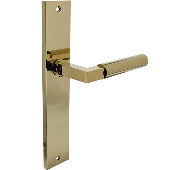 Gatdeel rechts Baustil op schild rechthoekig 245x45mm blind PVD messingkleur