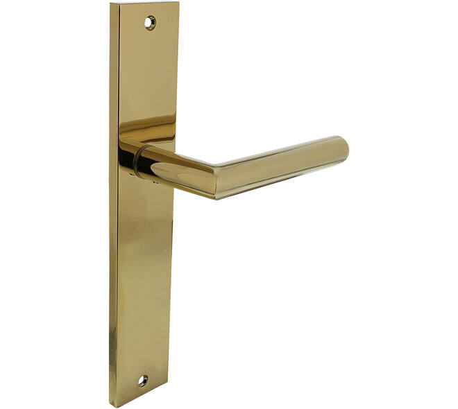 Gatdeel rechts Bastian op schild rechthoekig 245x45mm blind PVD messingkleur