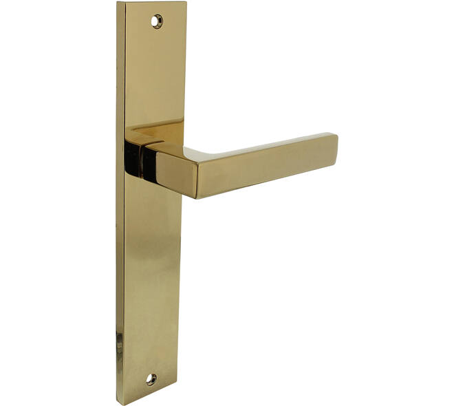 Gatdeel rechts Hera op schild rechthoekig 245x45mm blind PVD messingkleur