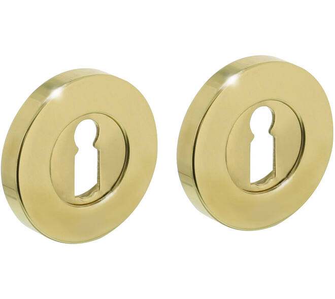 Sleutelrozetten verdekt ø50x8mm messing gelakt
