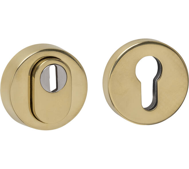 SKG3 veiligheidsrozetten rond verdekt ø52x12mm profielcilindergat met kerntrekbeveiliging PVD messingkleur