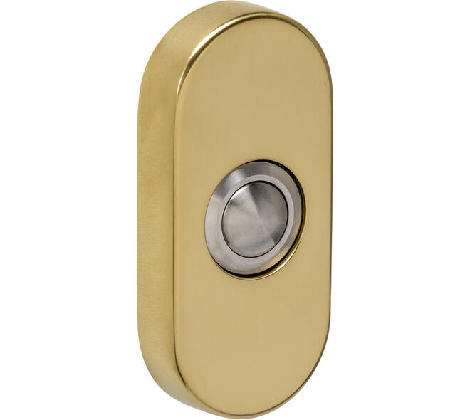 Deurbel ovaal 65x30x10mm verdekt PVD messingkleur