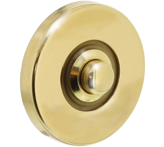 Deurbel rond ø49x7mm verdekt messing gelakt