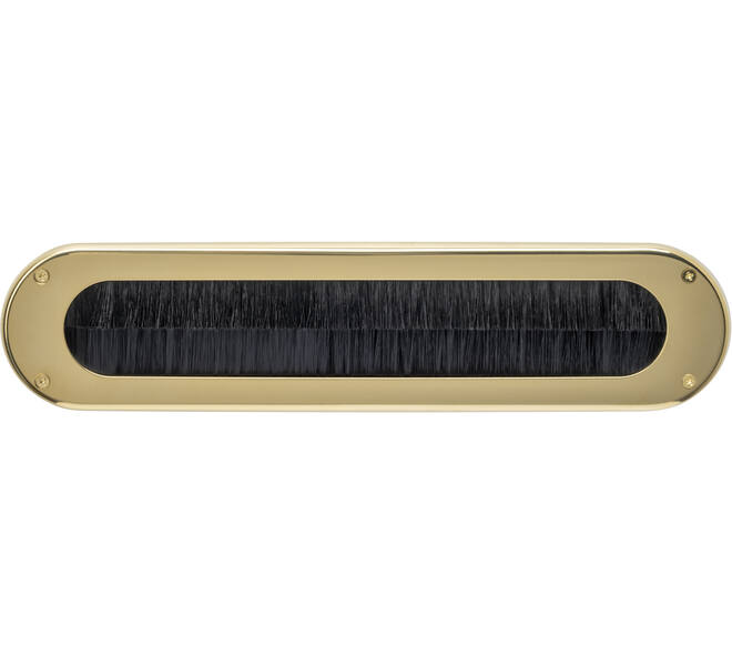 Tochtwering ovaal 340x80mm PVD messingkleur