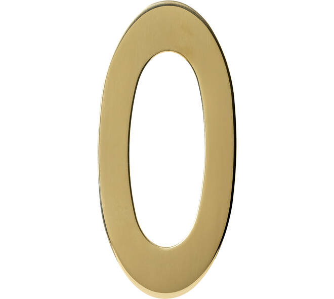 Huisnummer 0 150mm PVD messingkleur
