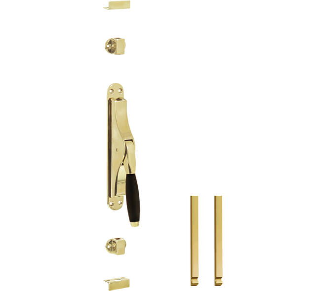 Set pomp-espagnolet Ton 400 inclusief stangenset 2x 1250mm messing gelakt/ebbenhout