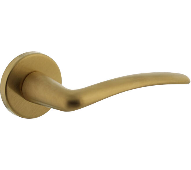 Deurkruk Zaia met rozet verdekt ø51x5mm met nokken PVD messing mat